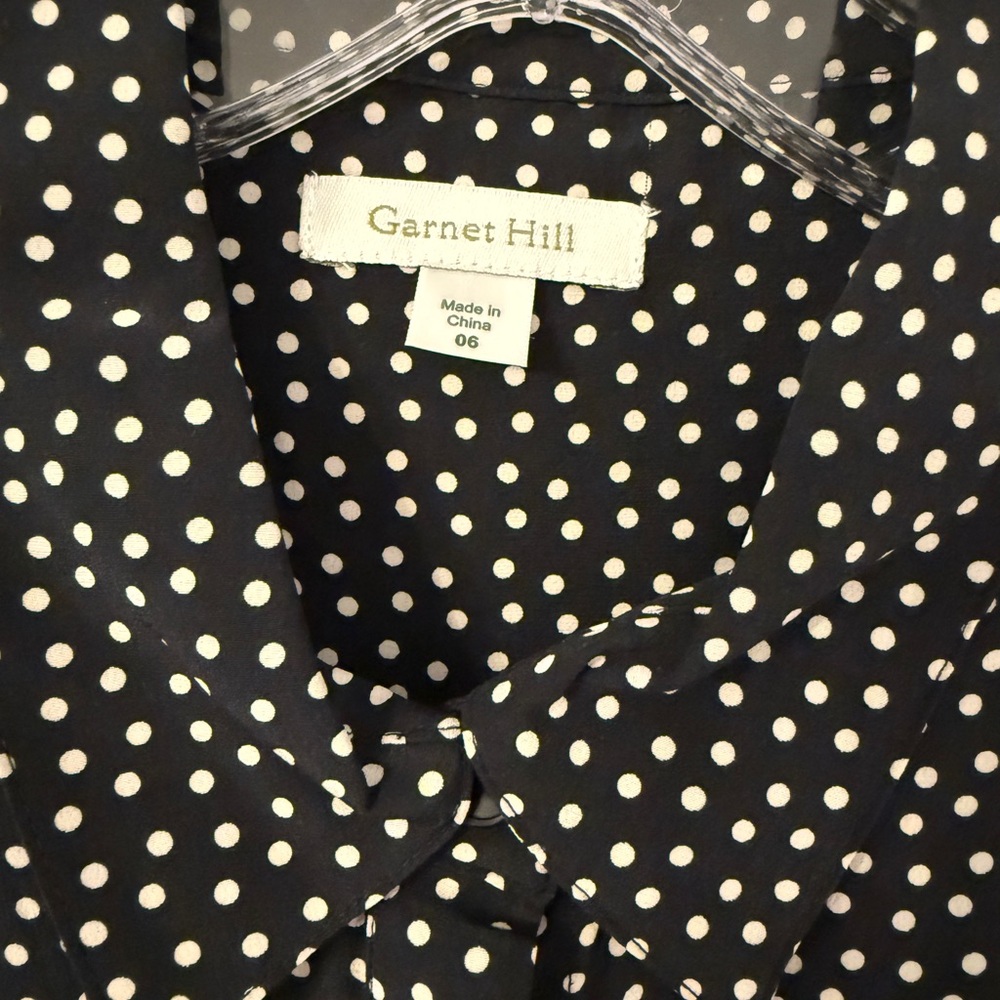Garnet Hill Silk black print shirt